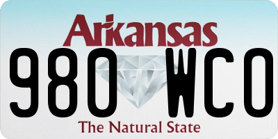 AR license plate 980WCO