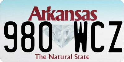 AR license plate 980WCZ