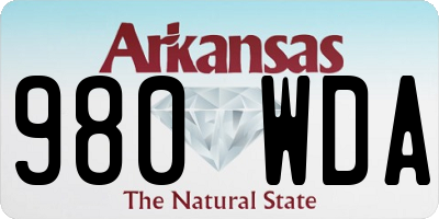 AR license plate 980WDA