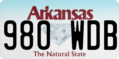 AR license plate 980WDB