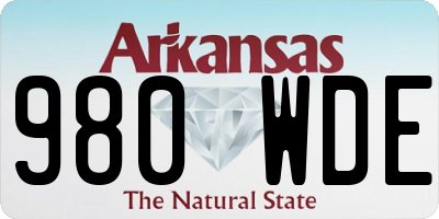 AR license plate 980WDE