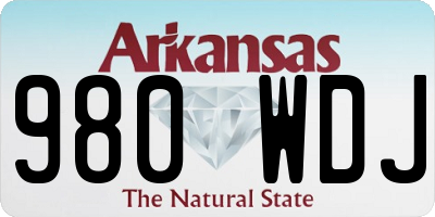 AR license plate 980WDJ