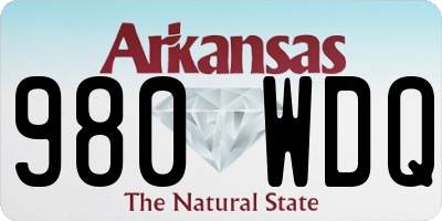 AR license plate 980WDQ