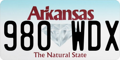 AR license plate 980WDX