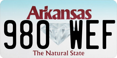 AR license plate 980WEF