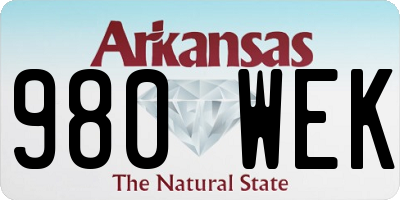 AR license plate 980WEK