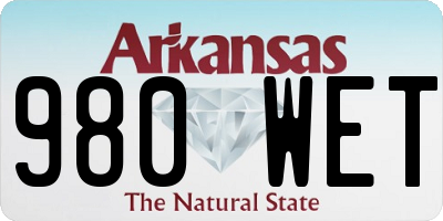AR license plate 980WET