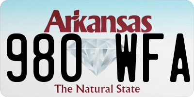 AR license plate 980WFA