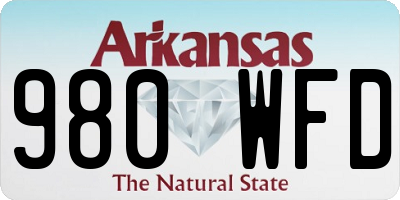 AR license plate 980WFD