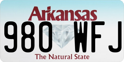 AR license plate 980WFJ