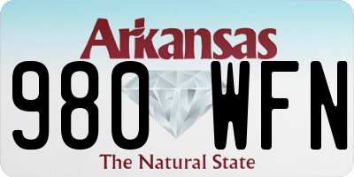 AR license plate 980WFN