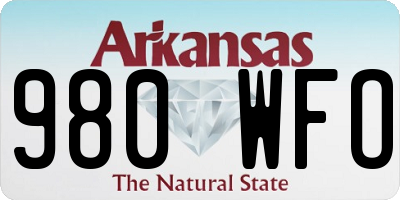AR license plate 980WFO