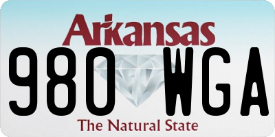 AR license plate 980WGA