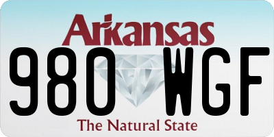 AR license plate 980WGF