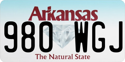 AR license plate 980WGJ