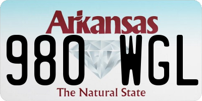 AR license plate 980WGL