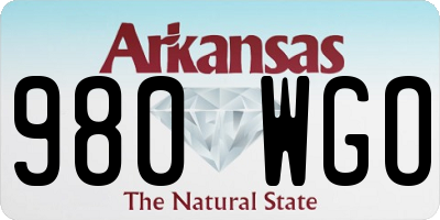 AR license plate 980WGO