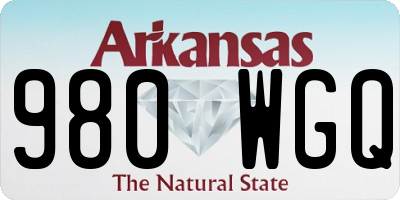 AR license plate 980WGQ