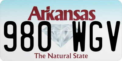 AR license plate 980WGV