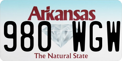 AR license plate 980WGW