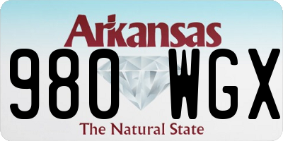 AR license plate 980WGX
