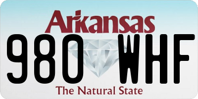 AR license plate 980WHF
