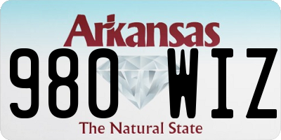 AR license plate 980WIZ