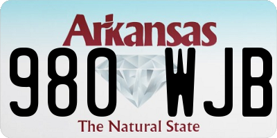 AR license plate 980WJB
