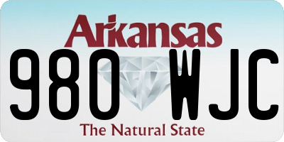 AR license plate 980WJC