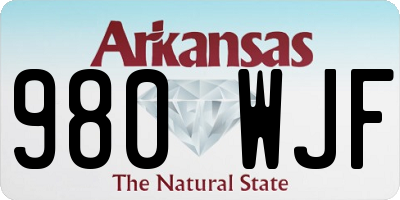 AR license plate 980WJF