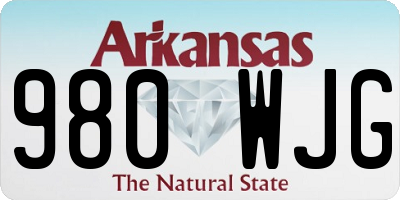 AR license plate 980WJG