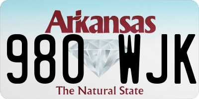 AR license plate 980WJK