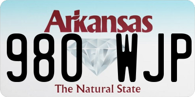 AR license plate 980WJP