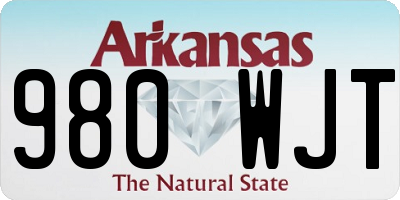 AR license plate 980WJT
