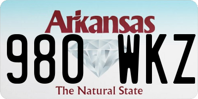 AR license plate 980WKZ