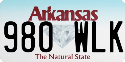 AR license plate 980WLK