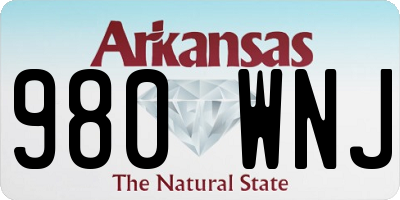 AR license plate 980WNJ