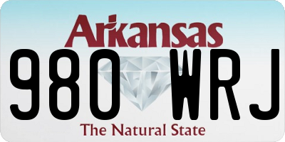 AR license plate 980WRJ