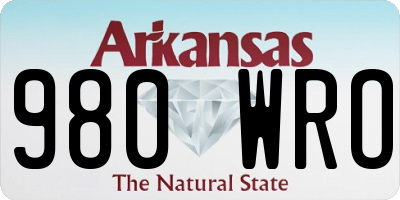 AR license plate 980WRO