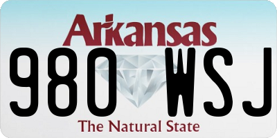AR license plate 980WSJ