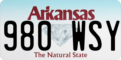 AR license plate 980WSY