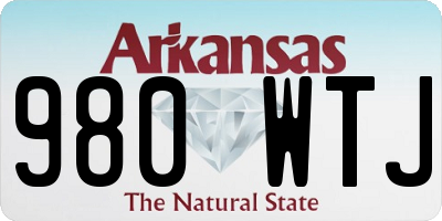 AR license plate 980WTJ