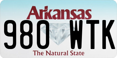 AR license plate 980WTK