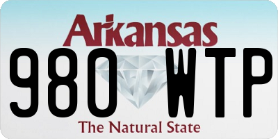 AR license plate 980WTP