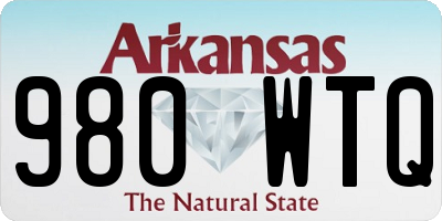 AR license plate 980WTQ