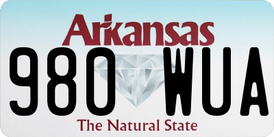 AR license plate 980WUA