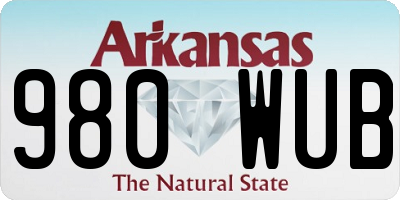 AR license plate 980WUB