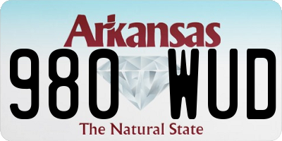 AR license plate 980WUD