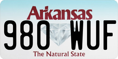 AR license plate 980WUF