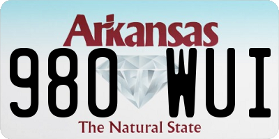 AR license plate 980WUI